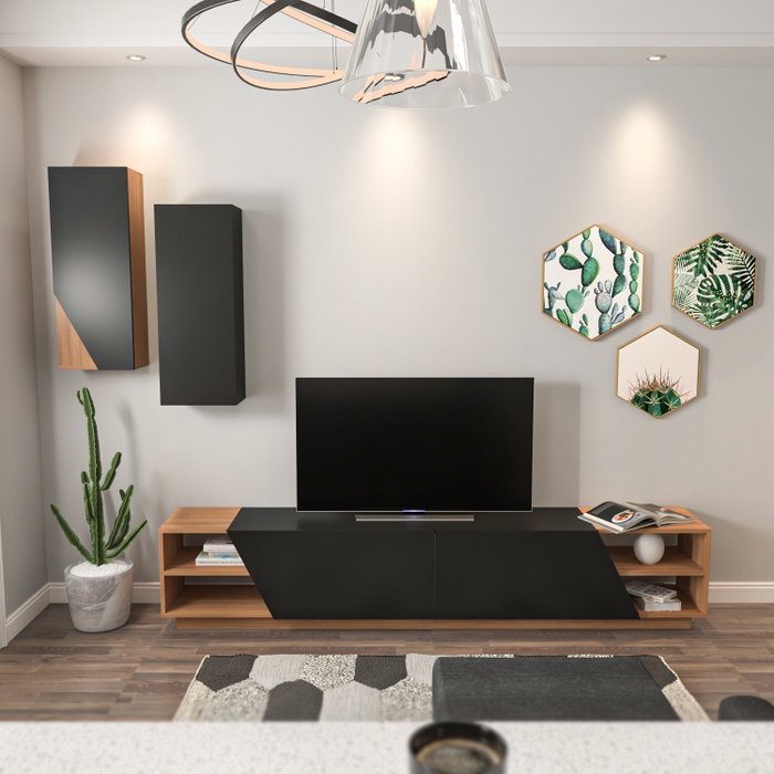 Hanah Home Zebra Negro y Teca